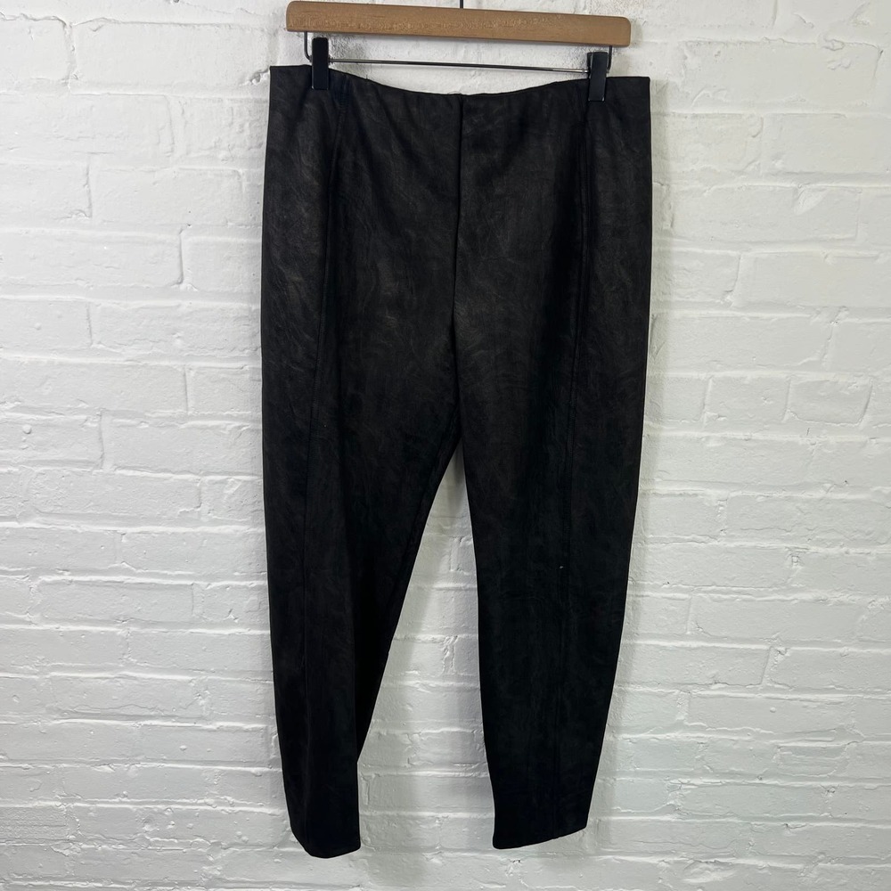 T Tahari Women's Pull-On Casual Pants Mid Rise Skinny Leg Black Size Large